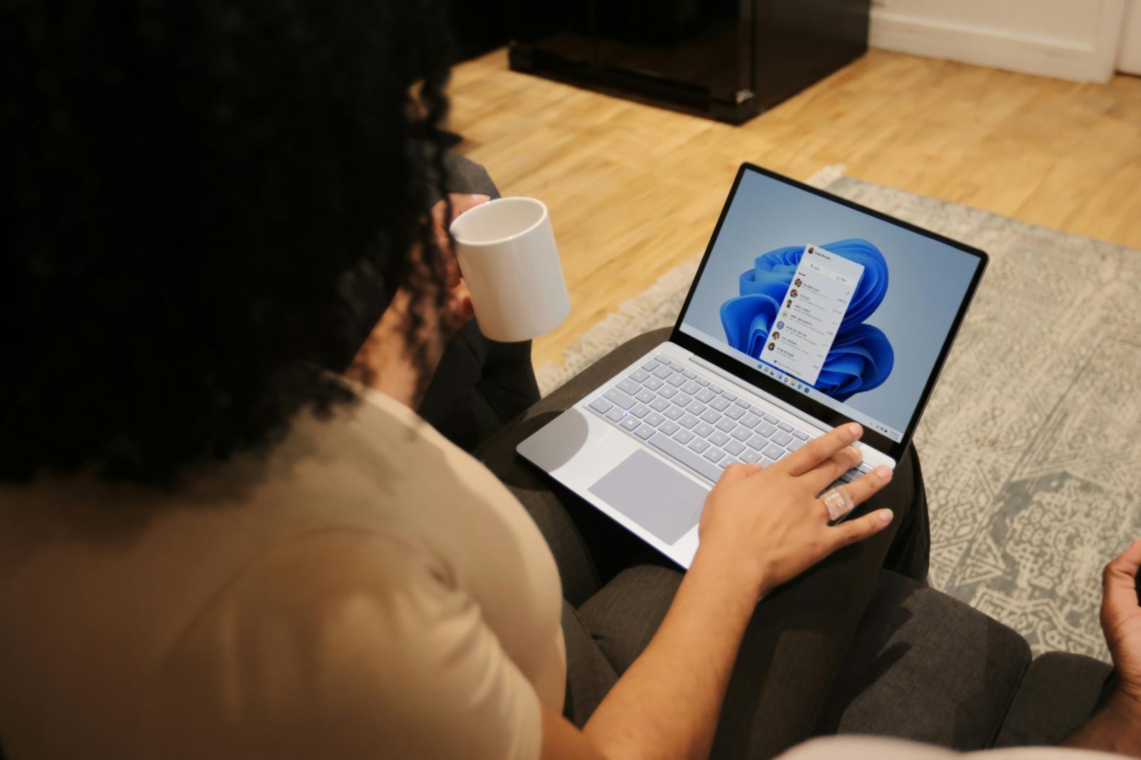 Collaborative workspace showing team members reviewing financial education materials